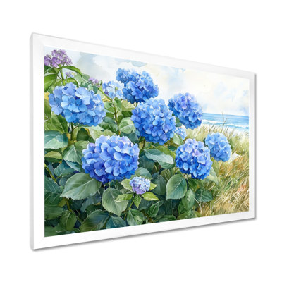 Hydrangeas In The Coastal Garden I - Hydrangea Large Wall Art