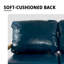 Canapé en cuir en acier inoxydable (2 pièces) - brun / noir / bleu-1511094531