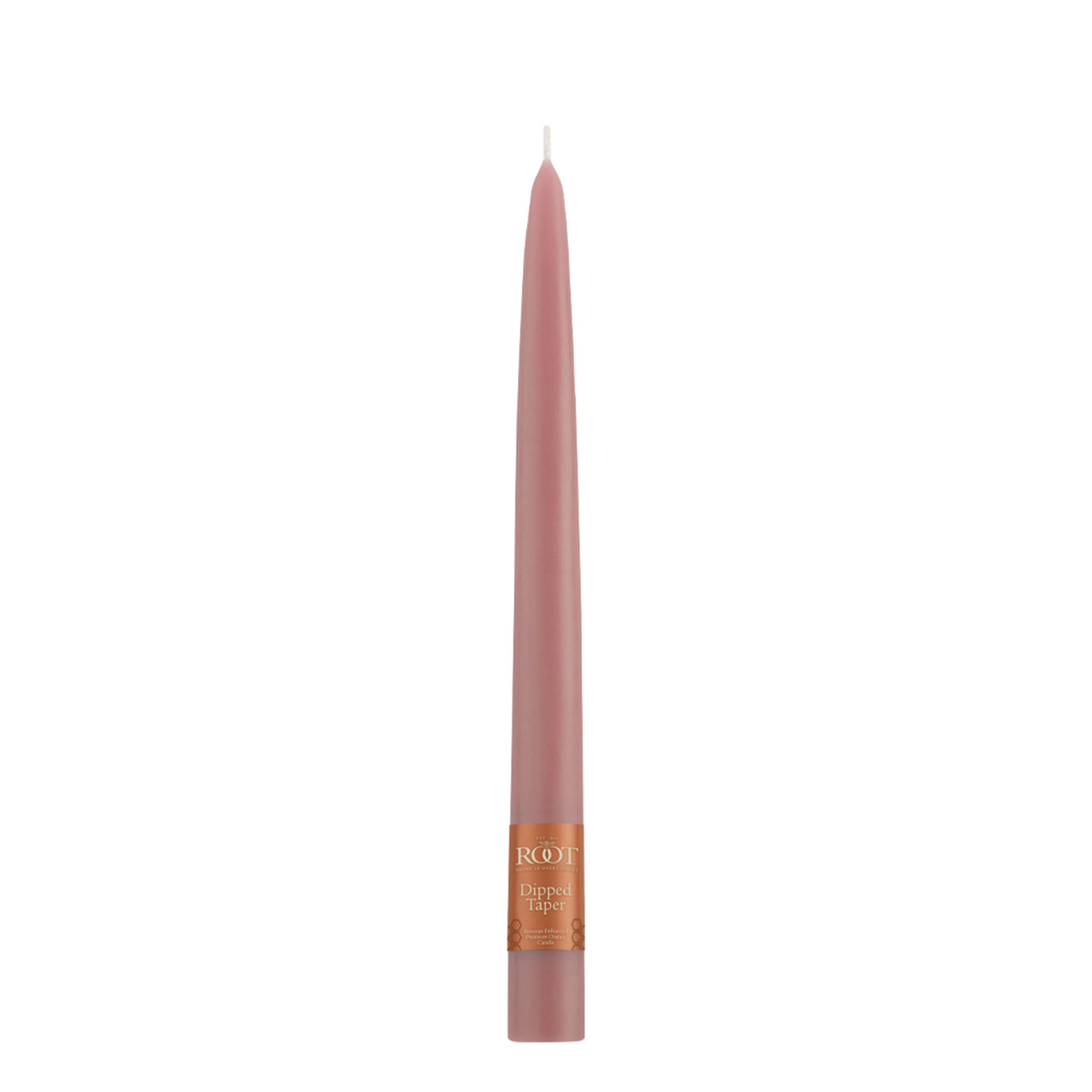 Unscented Taper Candle Set, 9" H x 0.88" W x 0.88" D, Dusty Rose