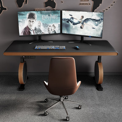 Black+Brownness Rectangular Manufactured Wood+Barenia+Steel desk