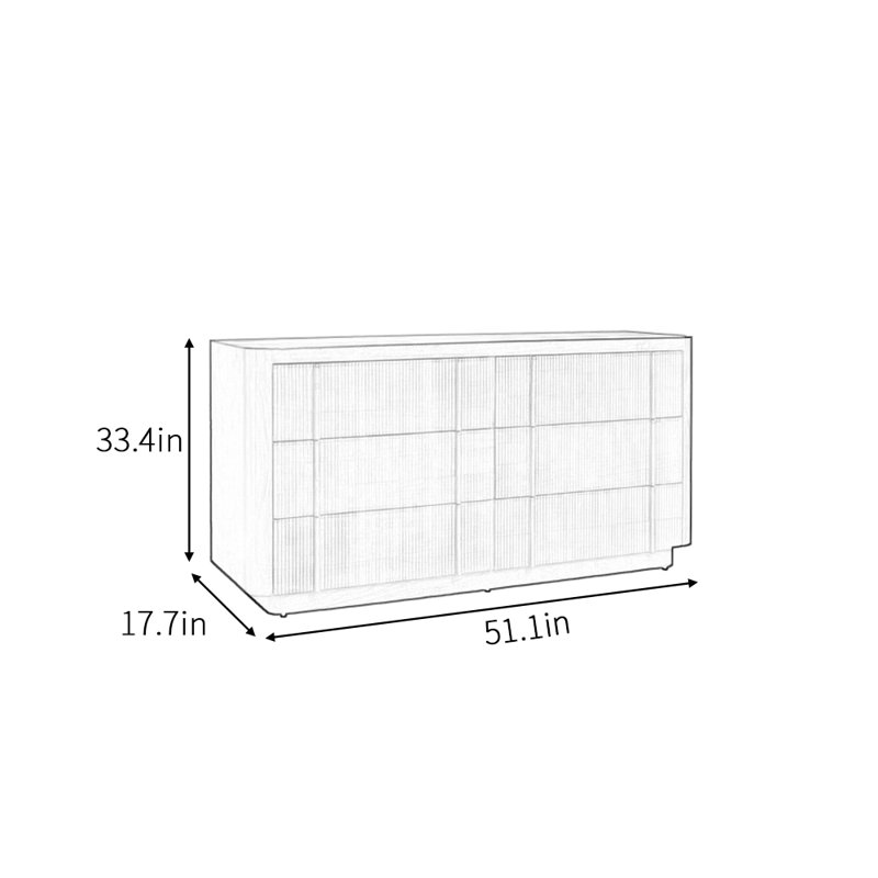 Buffet rétro de style français, H 33,4 po x l 51,1 po x P 17,7 po