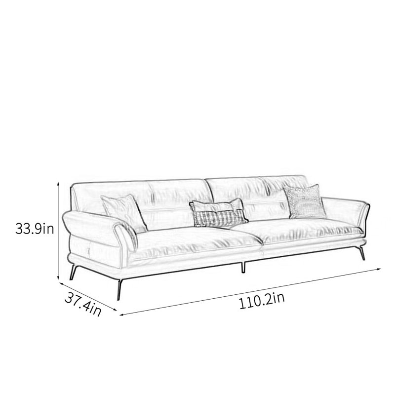 Canapé de bureau moderne, luxueux et confortable, H 33,9 po x l 110,2 po x P 37,4 po, 4