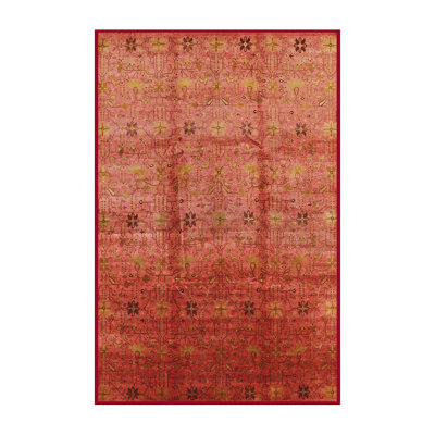 Tapis rouge à motif floral