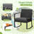 2 - Person 16" Long Bistro Outdoor Rocker Set-2136264946