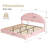 Bensu Luxury Curve-Shaped Headboard Bed Frame, Elegant Boucle Upholstered Platform Bed with Modern Design-770810540-756670531