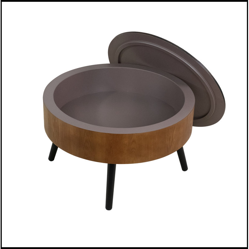 Organigramme rond sculpté avec espace de rangement, Brun