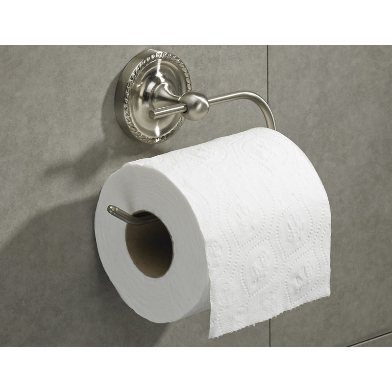 Cambridge Wall Mount Toilet Paper Holder, Brushed Nickel