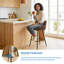 Velvet/Suede Upholstered Bar Stools with Armrests & Diamond Tufting-618645188