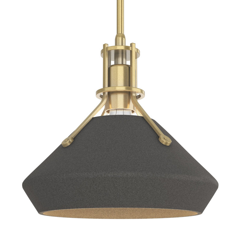 Henry with Chamfer Pendant, Natural Iron, Modern Brass