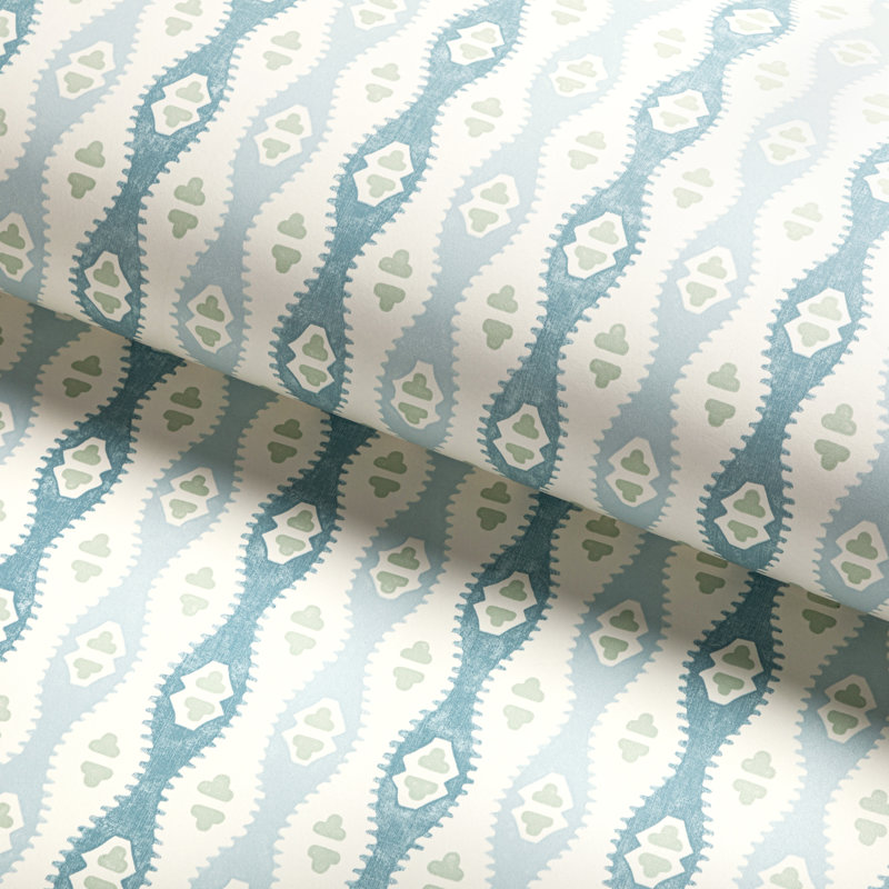 Avondale Elba 33' L x 27" W Wallpaper Roll, Chambray