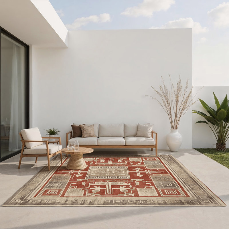 Ionian Dreams Indoor And Outdoor Area Rug, Rectangle 1'6" x 2'6"