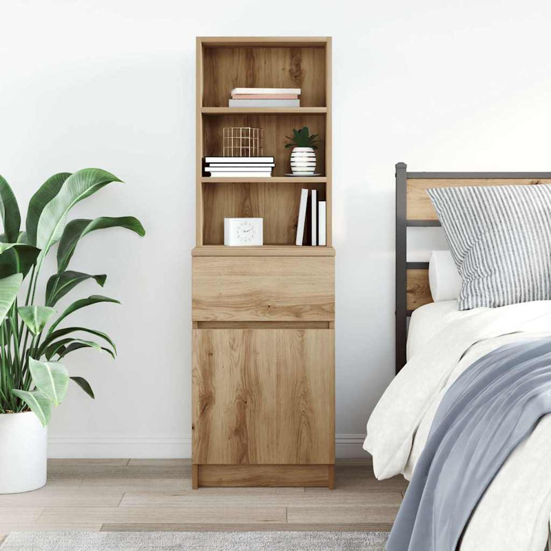 Bedside Cabinet 39X35x125 Cm Engineered Wood, Artisan Oak