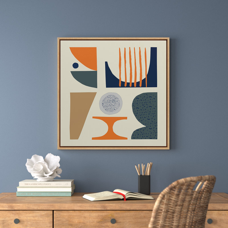 «Keaundrea Abstract Mid Century I», toile encadrée par Rachel Lee de My Dream Wall, 30 po x 30 po, Naturel