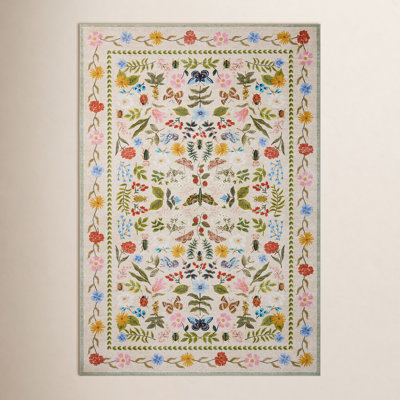 Rifle Paper Co. x Loloi Canopy Cream Floral Rug