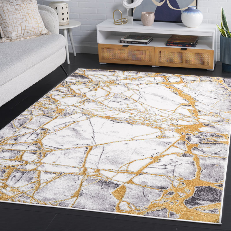 Longver Performance Performance Abstract Rug, Rectangle 5'3" x 7'6"