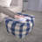 Connor Checkered Square Shape Fabric Upholstered Pouf Ottoman