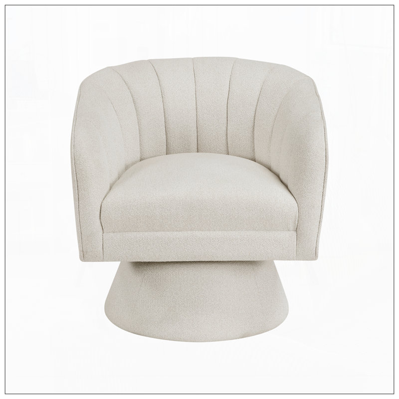 Chaise d'appoint moderne pivotante pour le salon, Beige