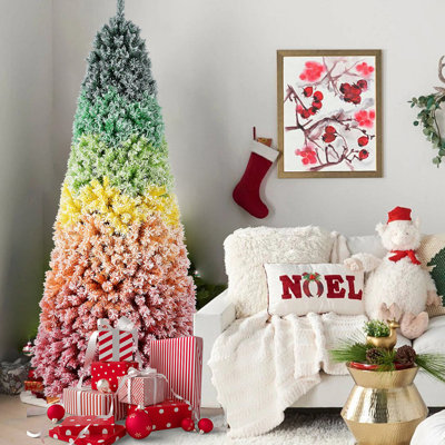 Arbre de Noël 7,5 pi en PVC floqué 7,5 pi avec des pointes 1927
