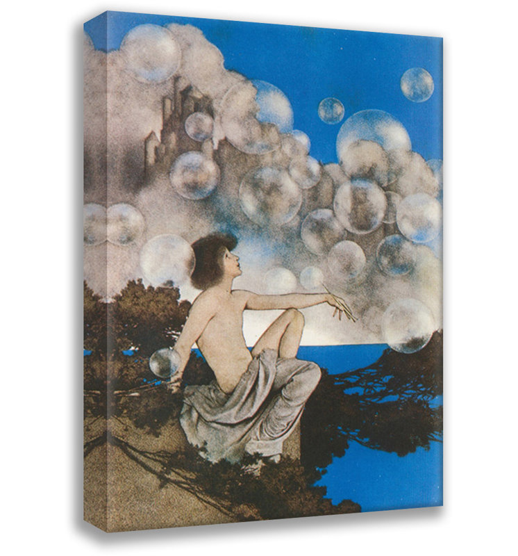 «Air Castles» par Maxfield Parrish, toile tendue avec châssis, H 24 po x l 17 po