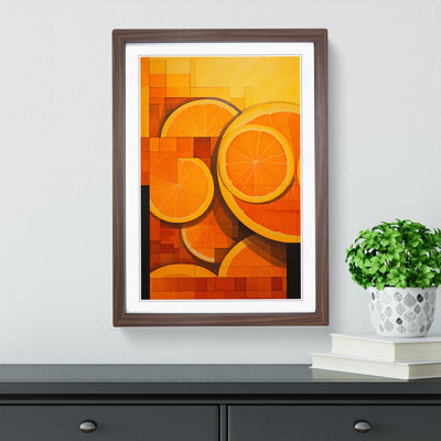 Sliced Orange - Single Picture Frame Print on Wood