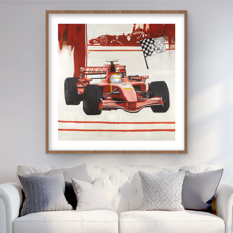 Formule 1 voiture - reproduction encadrée mat pour décoration intérieure, H 36 po x l 36 po, Brun