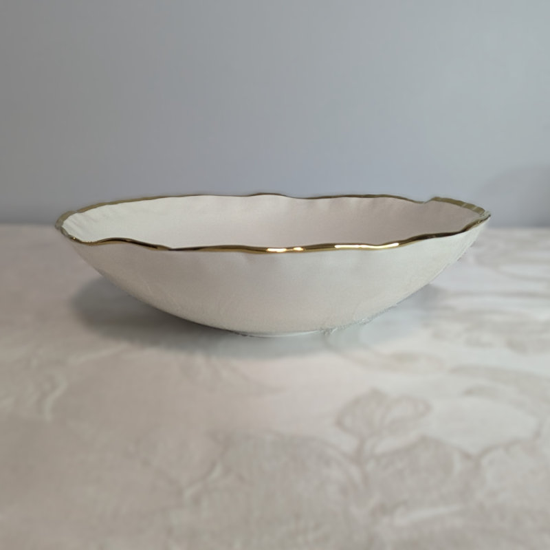 Plateau rond style libre en porcelaine blanche 8,75 "Simplicity Collection