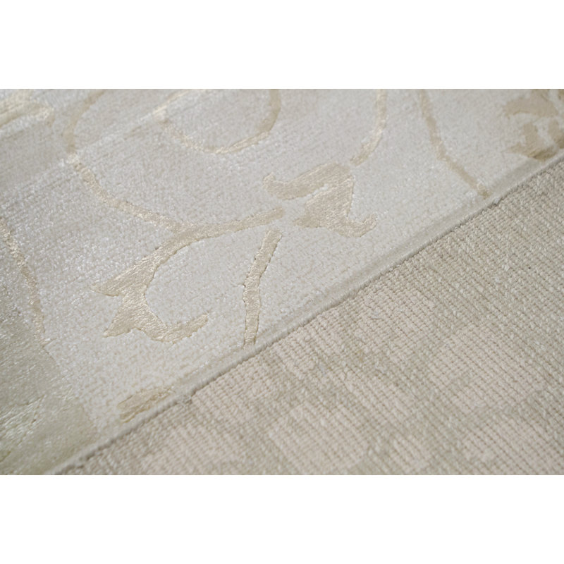 Abstract Area Rug in Ivory/Beige, Rectangle 6'7" x 8'2"