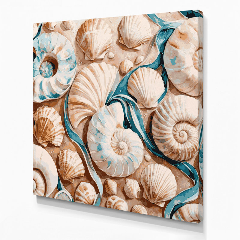 Art mural sur toile Coastal Shell, H 32 po x l 32 po