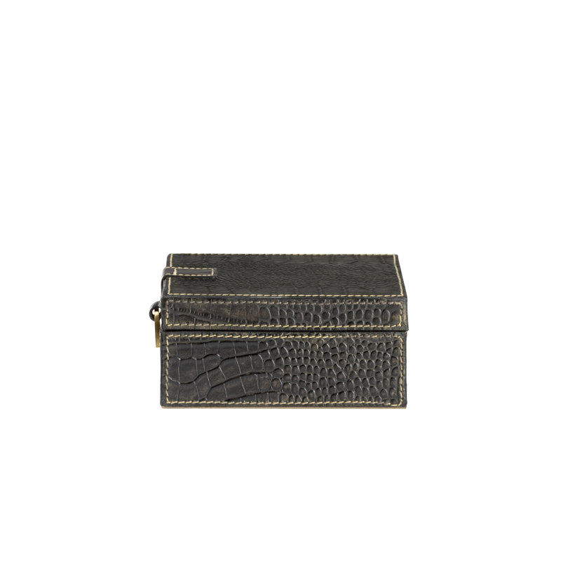 Croc Decorative Box, 2.8" H x 6" W x 6" D
