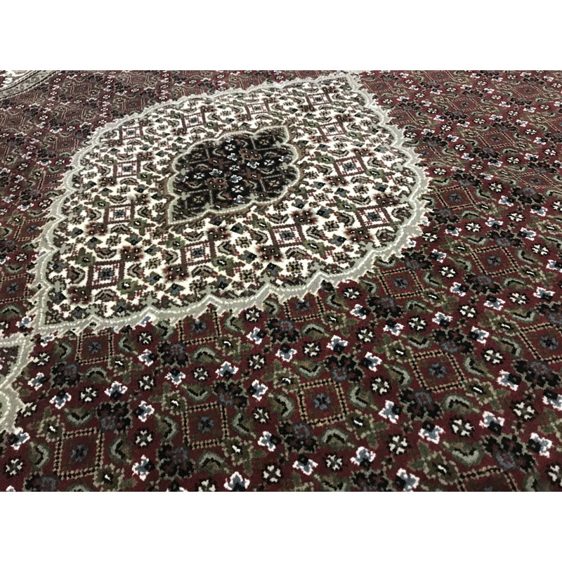 Hand-Knotted High-Quality Red and Cream Area Rug