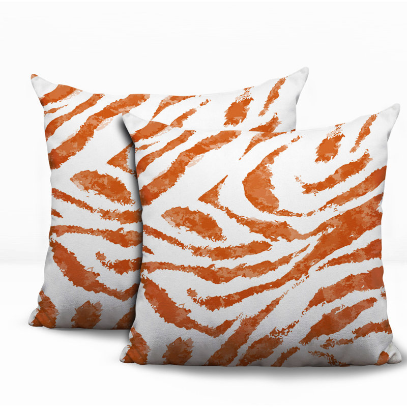 Oreiller réversible intérieur / extérieur Seppo, Orange, 16x16