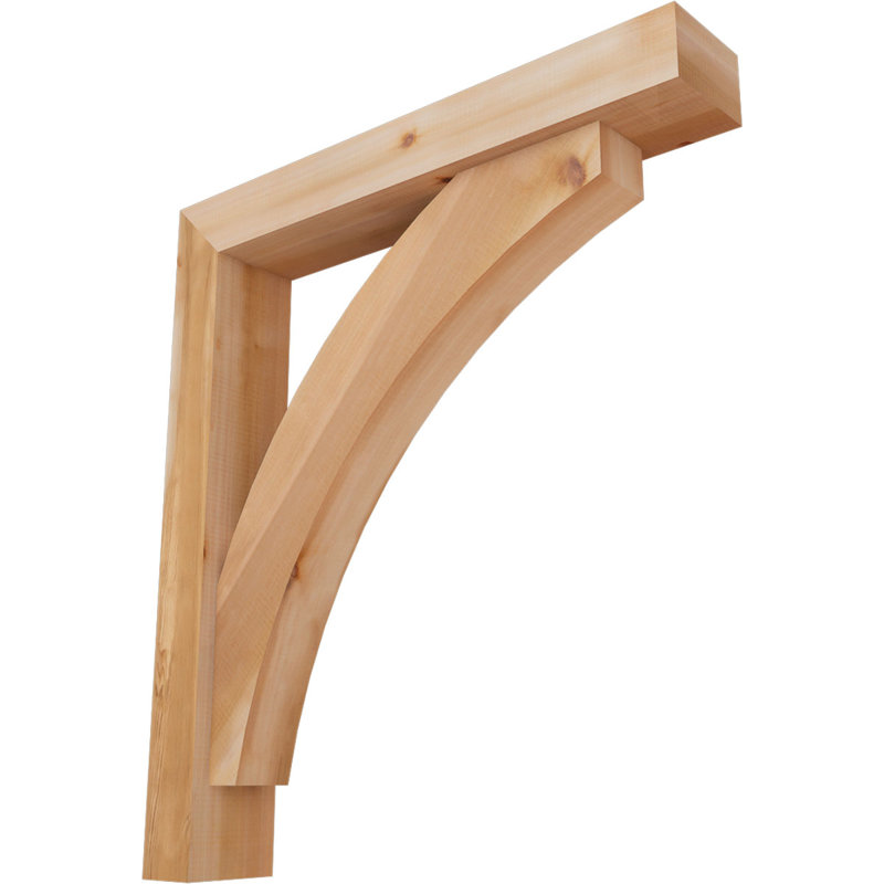 Support de bloc l 5 5 1/2 po x P 32 po x H 36 po Thorton avec entretoise décalée, cèdre rouge de l'Ouest, 36 x 32