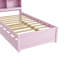Lit simple avec lit gigogne, bibliothèque, rose