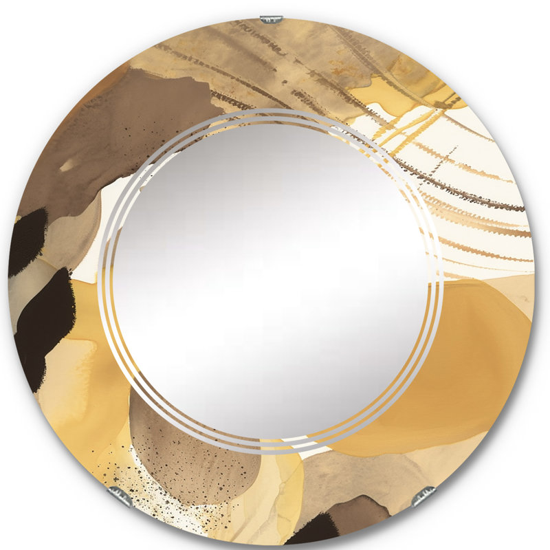 Azami - Miroir mural moderne rond, 24 po x 24 po