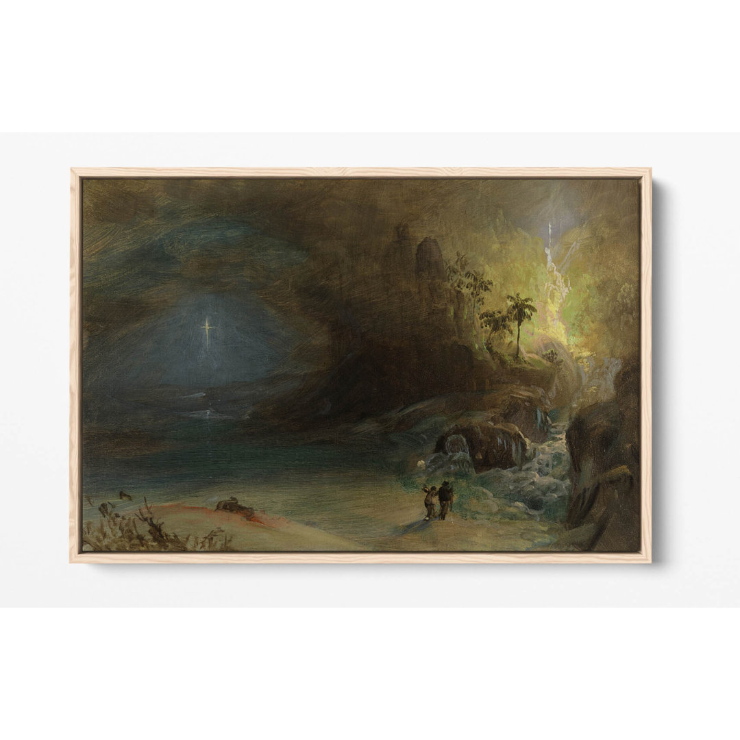 Study For Apotheosis To Thomas Cole Canvas Floater Frame Print Picture Art - Light Oak Frame