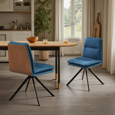 Ensemble de 2 chaises rembourrées pivotantes avec pieds en métal