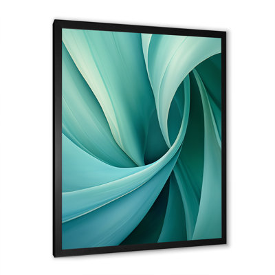 Art mural sur toile en spirale abstraite sarcelle torsade Tranquility III_106227