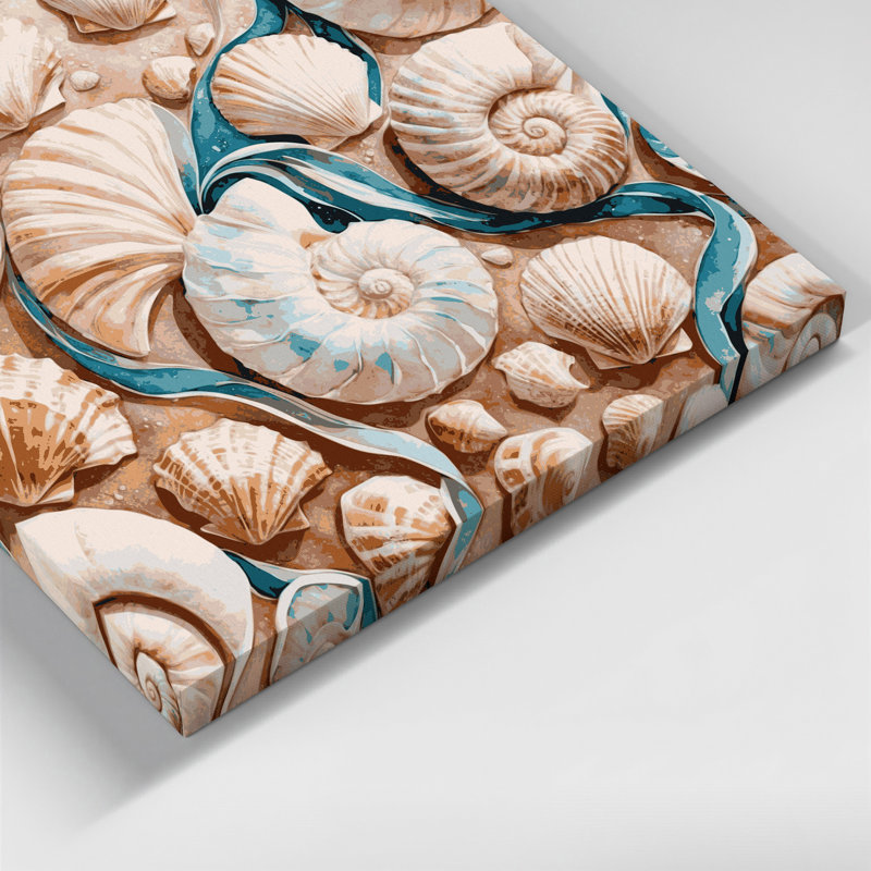 Art mural sur toile Coastal Shell, H 11 po x l 14 po