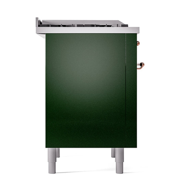 ILVE Nostalgie II Noblesse 36 in Dual Fuel Range, Emerald Green/Copper, Liquid Propane