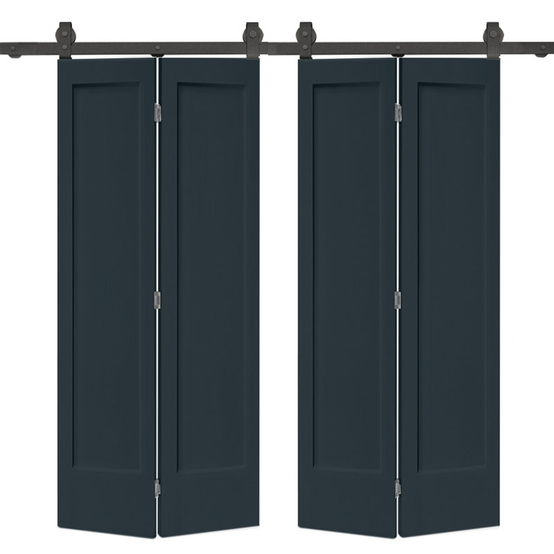 Portes de grange doubles en panneaux de fibres à densité moyenne composites avec ensemble de quincaillerie d'installation