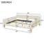 Lit de jour double rembourré blanc - Élégant, polyvalent avec 4 supports stables, fonctionnel-411685214