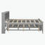 Lit plateforme double avec tête de lit à rangement, USB, lit gigogne simple et 3 tiroirs, gris-129631690-129631687