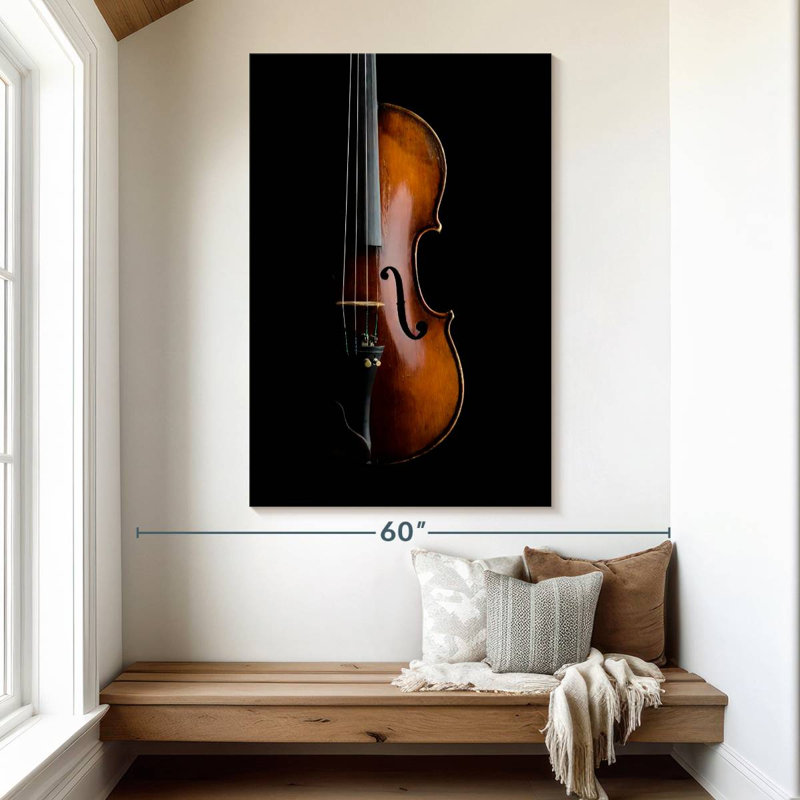 Abarca Shiny Violin On Black, 51" H x 34" W