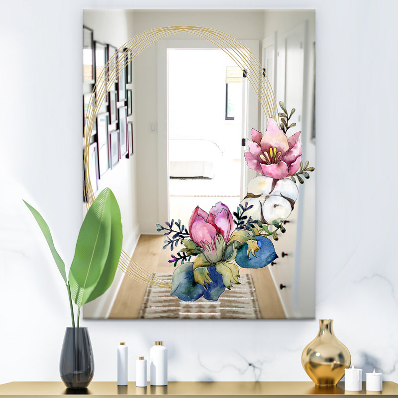 Efflorescent Gold Simple 15 - Miroir mural traditionnel, H 32 po x l 24 po