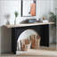 Console moderne minimaliste avec base en arche et plateau en bois naturel