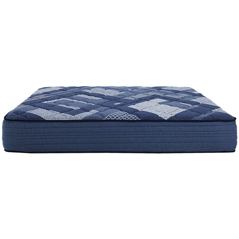 12 - Inch King Mattress, Pocket Unit Featuring Memory Foam, Layers, Soft Fabric Cover, Compressed Rolled, Blue + Multi Mattress Inches Deep, With Fabric, And ,