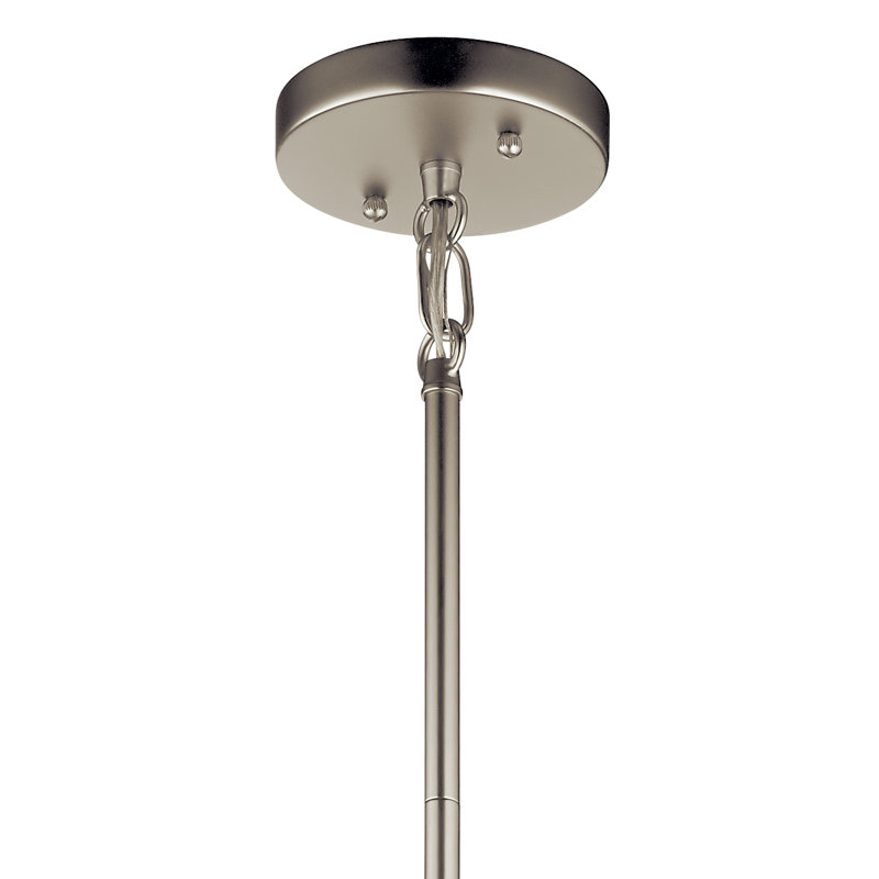 Luminaire suspendu cylindrique à 1 lumière Birkleigh, Nickel satiné