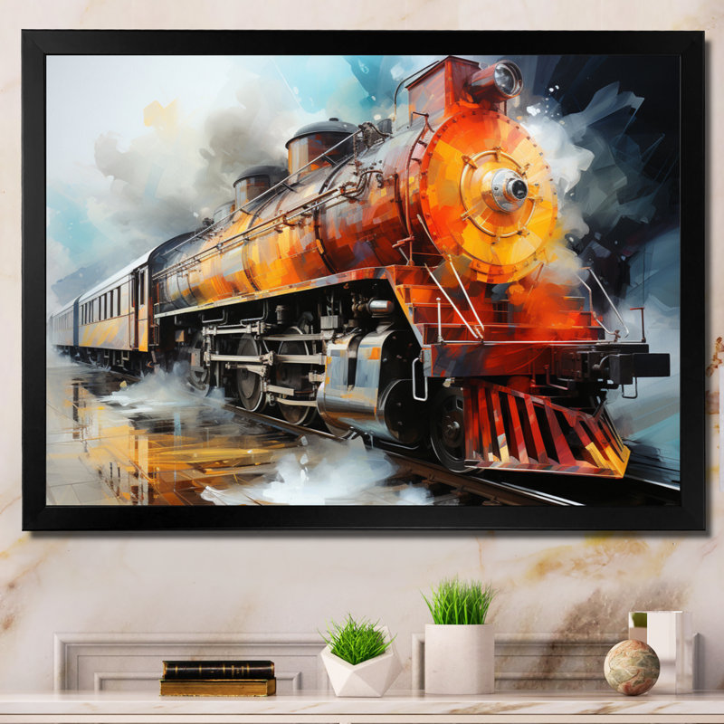 «Abstract Train Translucent Rhythms I», reproduction sur toile, H 24 po x l 32 po x P 1 po, Cadre photo noir