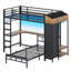 Lit superposé avec bureau et rangement, porte-manteau et 5 tiroirs-2067733721