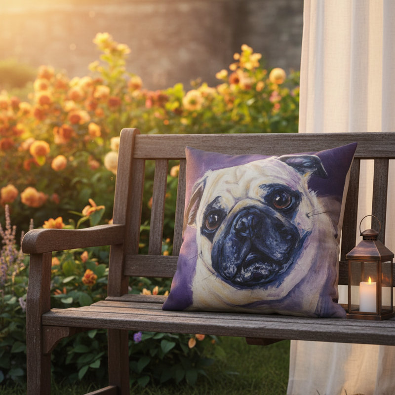 Pug Throw Pillow 18" x 18"